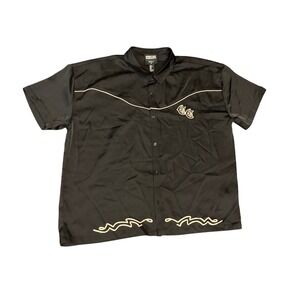 Compton Cowboys Black Button Up Shirt Mens XXL Western Style Embroidered